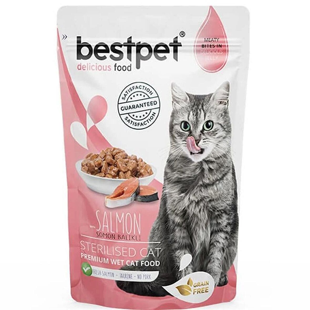 BestPet Sterilised Jelly Pouch Somonlu Kedi Maması 26x 85 Gr