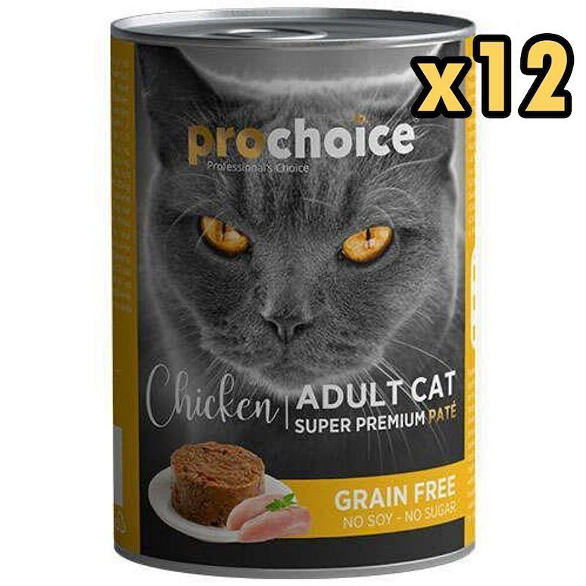 Pro Choice Tavuklu Yetişkin Kedi Konservesi 400 Gr (12 Adet)