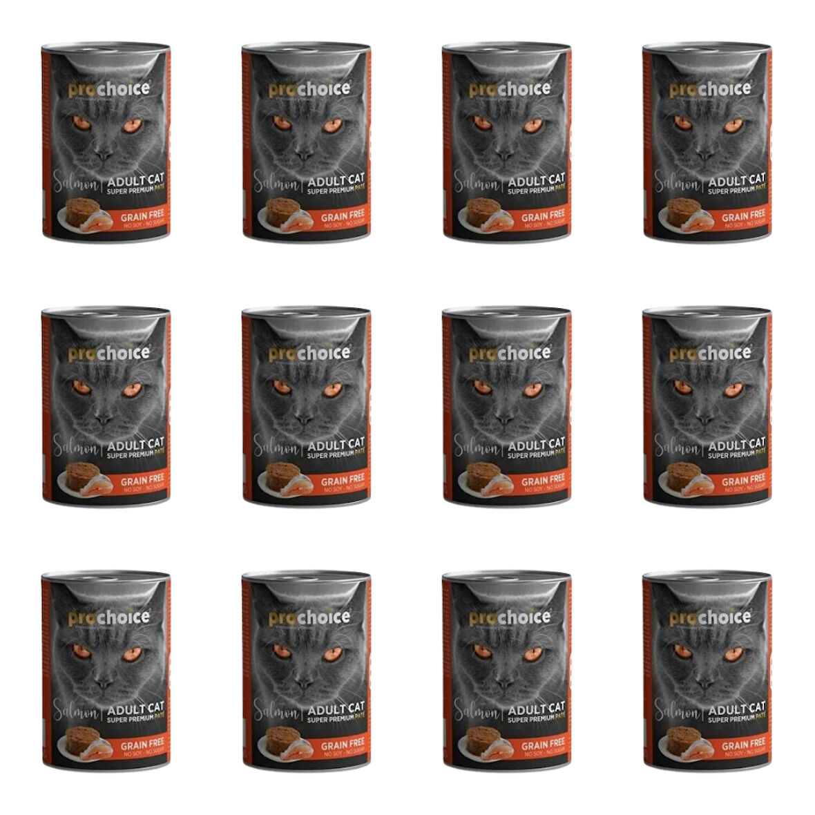Prochoice Tahılsız Somonlu Ezme Konserve Kedi Maması 400 Gr (12 Adet)