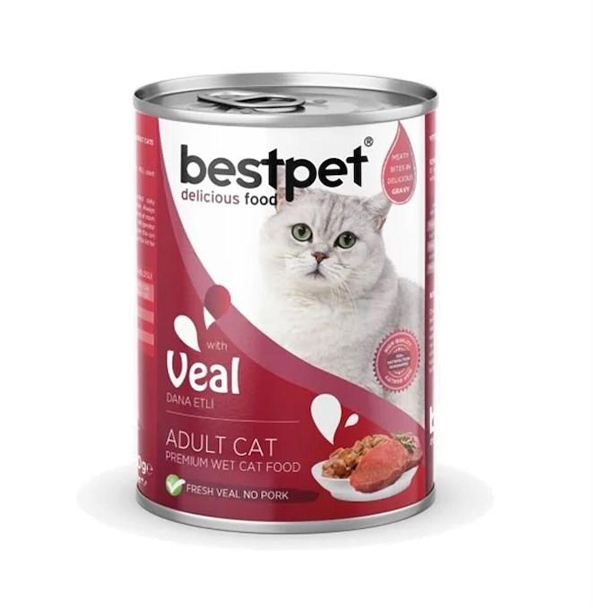 Bestpet Soslu Dana Etli Konserve Kedi Maması 400 Gr