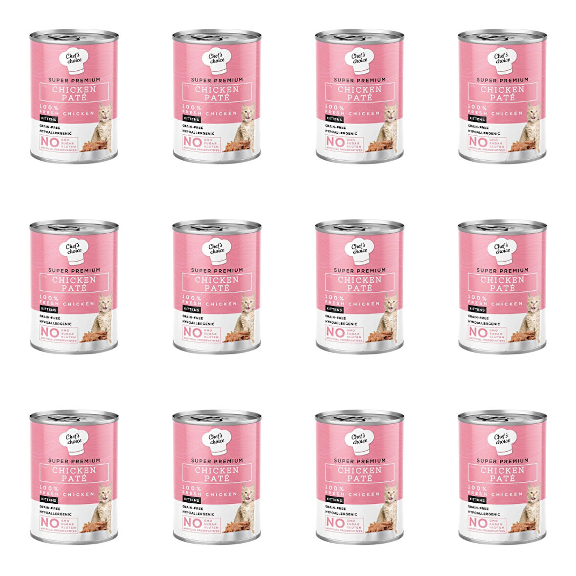 Chefs Choice Tavuk Etli Ezme Yavru Kedi Konservesi 400 Gr (12 Adet)