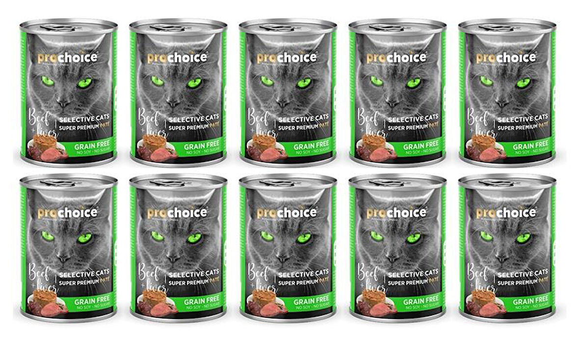 Pro Choice Selective Biftek Ve Cigerli Kiyilmis Yetiskin Kedi Konservesi 400 Gr*10 ADET