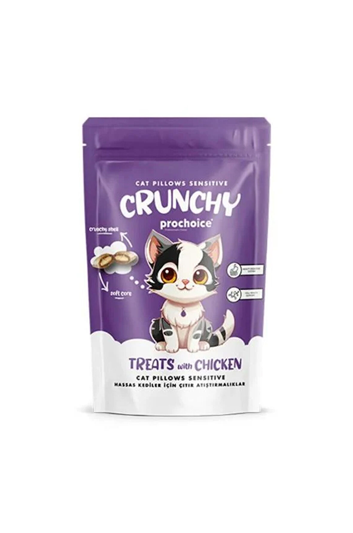 Pro Choice Crunchy Sensitive Hassas Kediler Için Tavuklu Kedi Ödül Maması 60 gr
