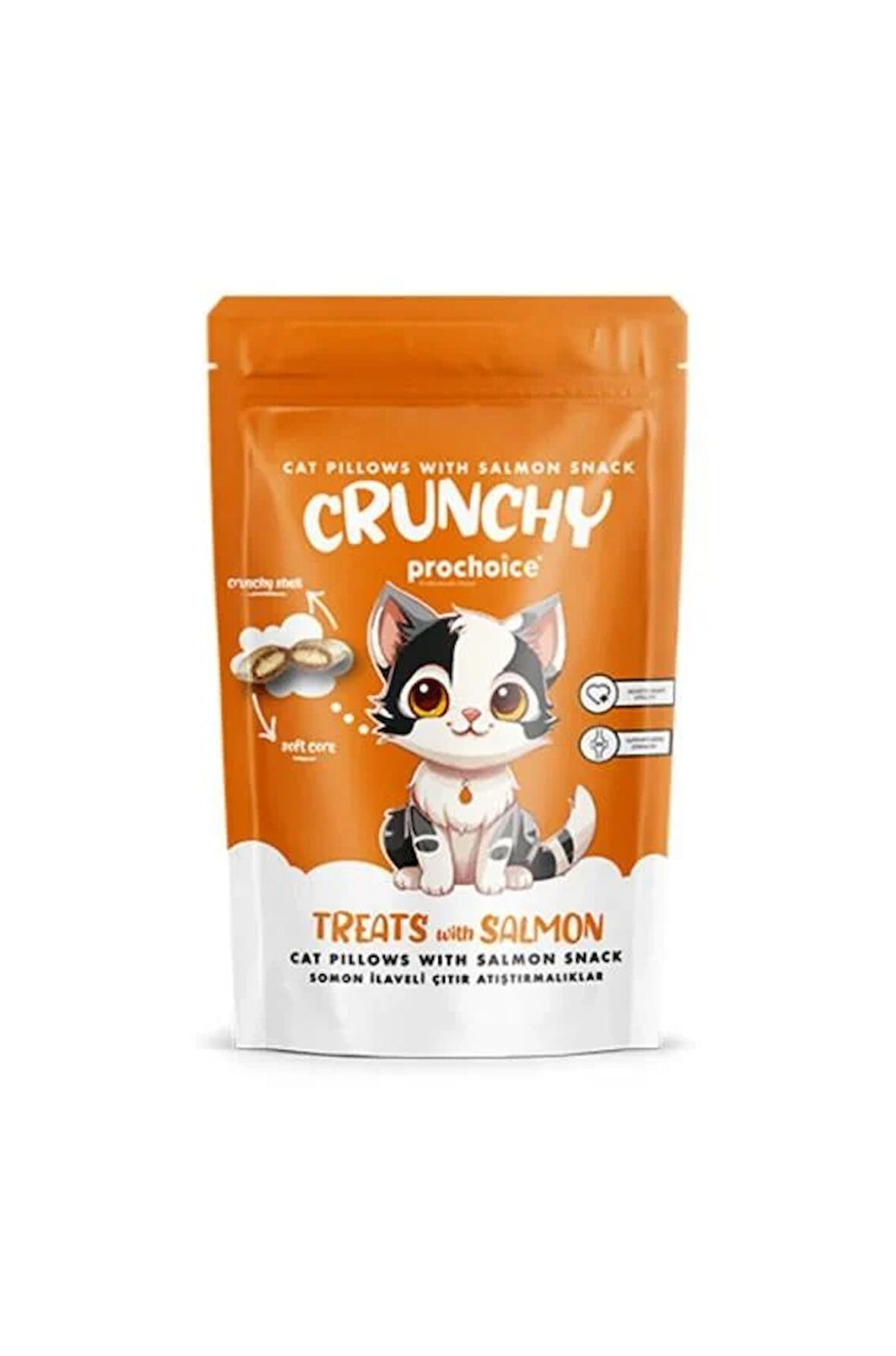 Pro Choice Crunchy Salmon, Kediler için Somon Balığı İlaveli Çıtır Atıştırmalık 60gr