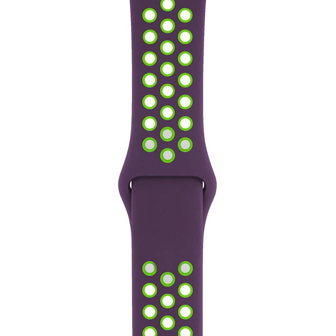Apple Watch Uyumlu 38-40mm Silikon Kayış - Mor/Yeşil 
