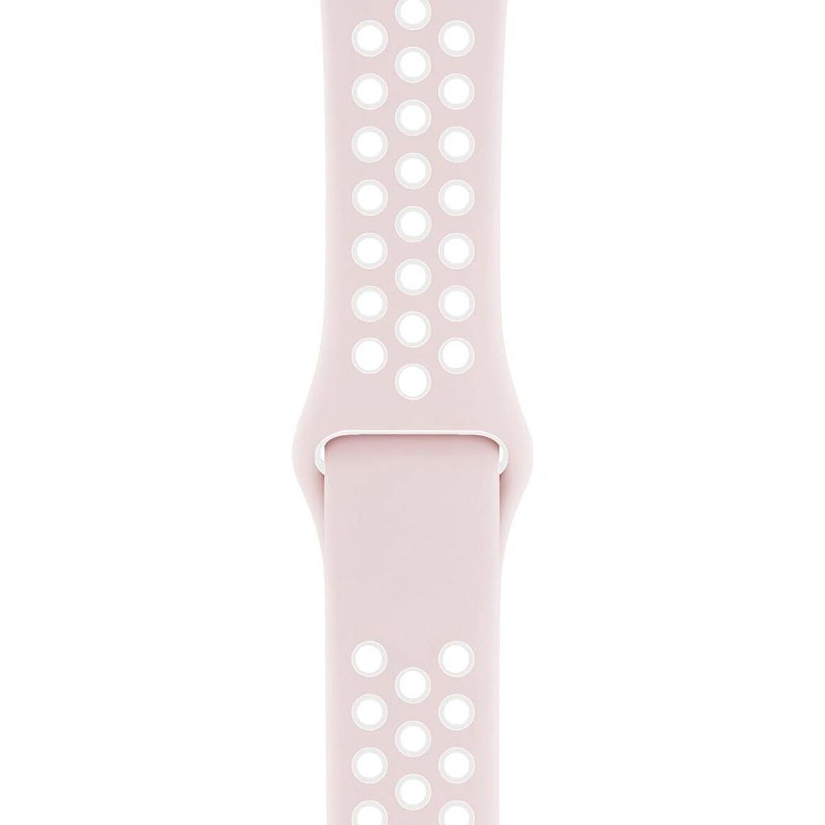 Apple Watch 42-44mm Silikon Kayış - Pudra/Beyaz