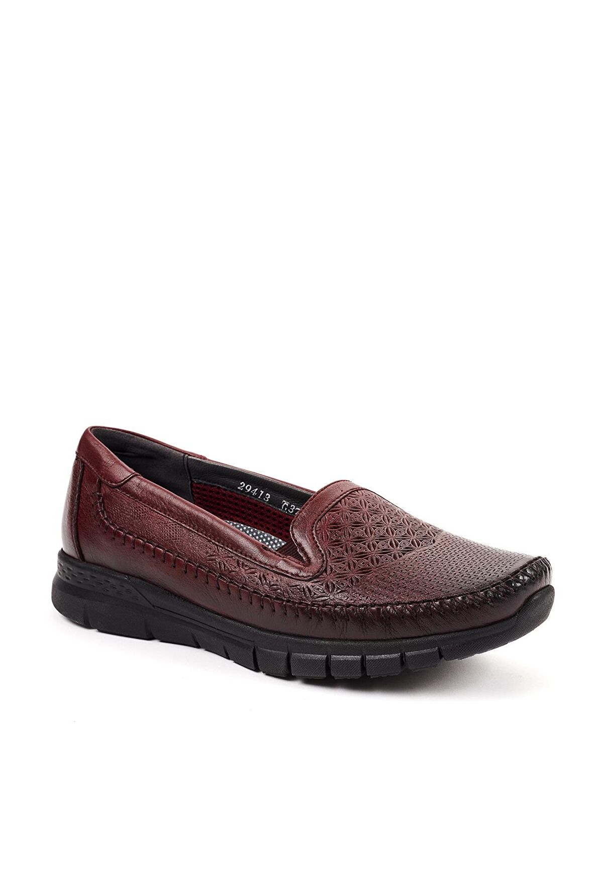 Forelli 29413-G Comfort Kadın Deri Ayakkabı Bordo