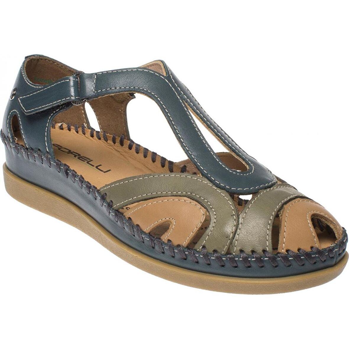 Forelli SALLY 22521-G Blue Jean Kadın Yazlık Deri Comfort Sandalet