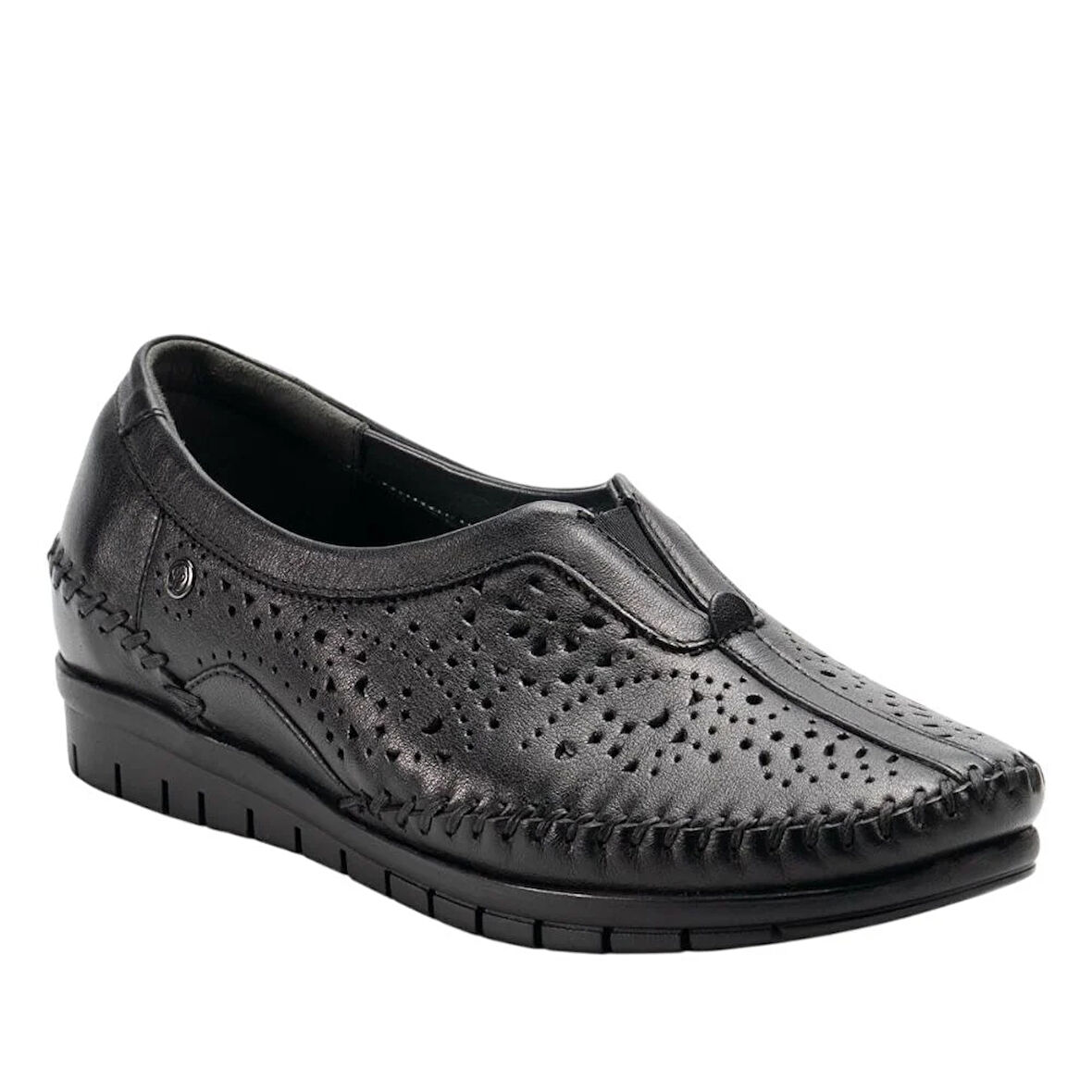 Forelli 23409-G Twin Siyah Kadın Comfort Deri Ayakkabı