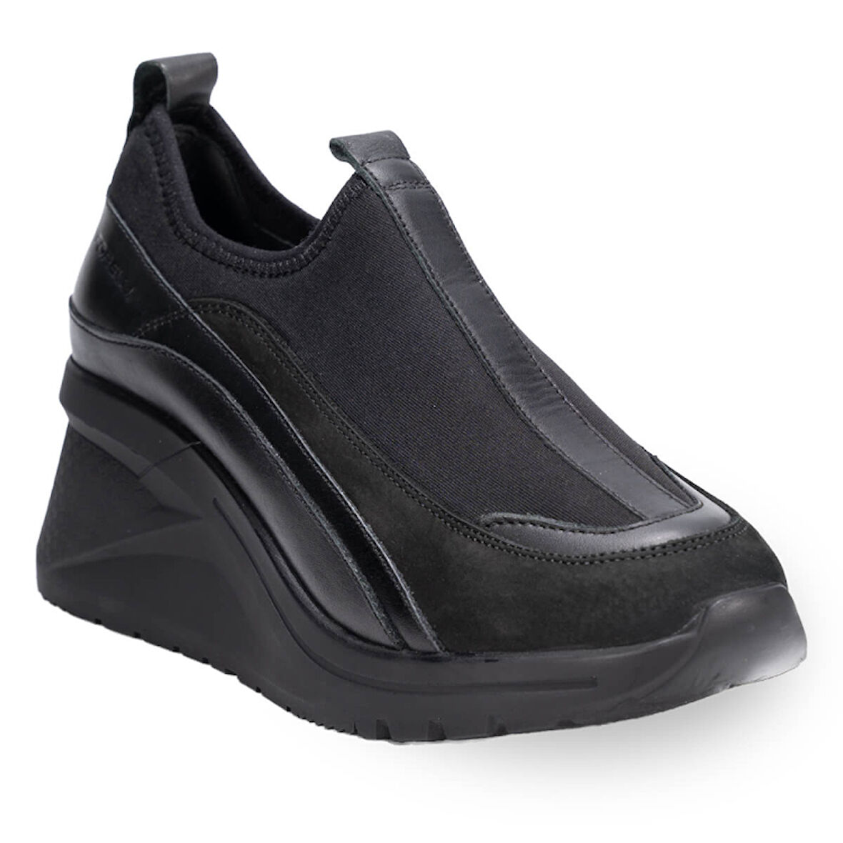 Forelli TANSU 27914-G Siyah Kadın Günlük Deri Comfort Ayakkabı