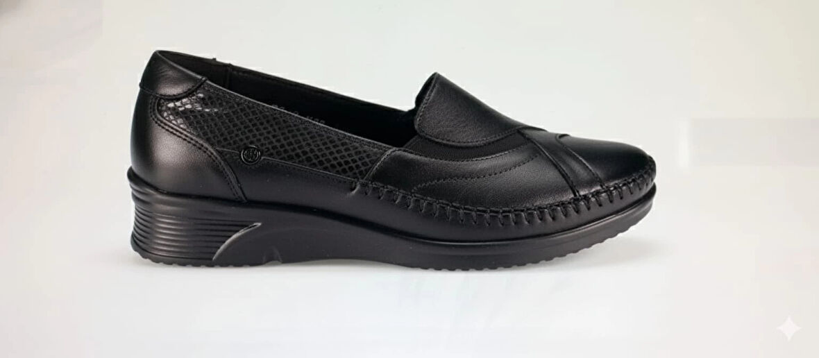 FORELLİ YONCA-H KADIN COMFORT DERİ AYAKKABI SİYAH