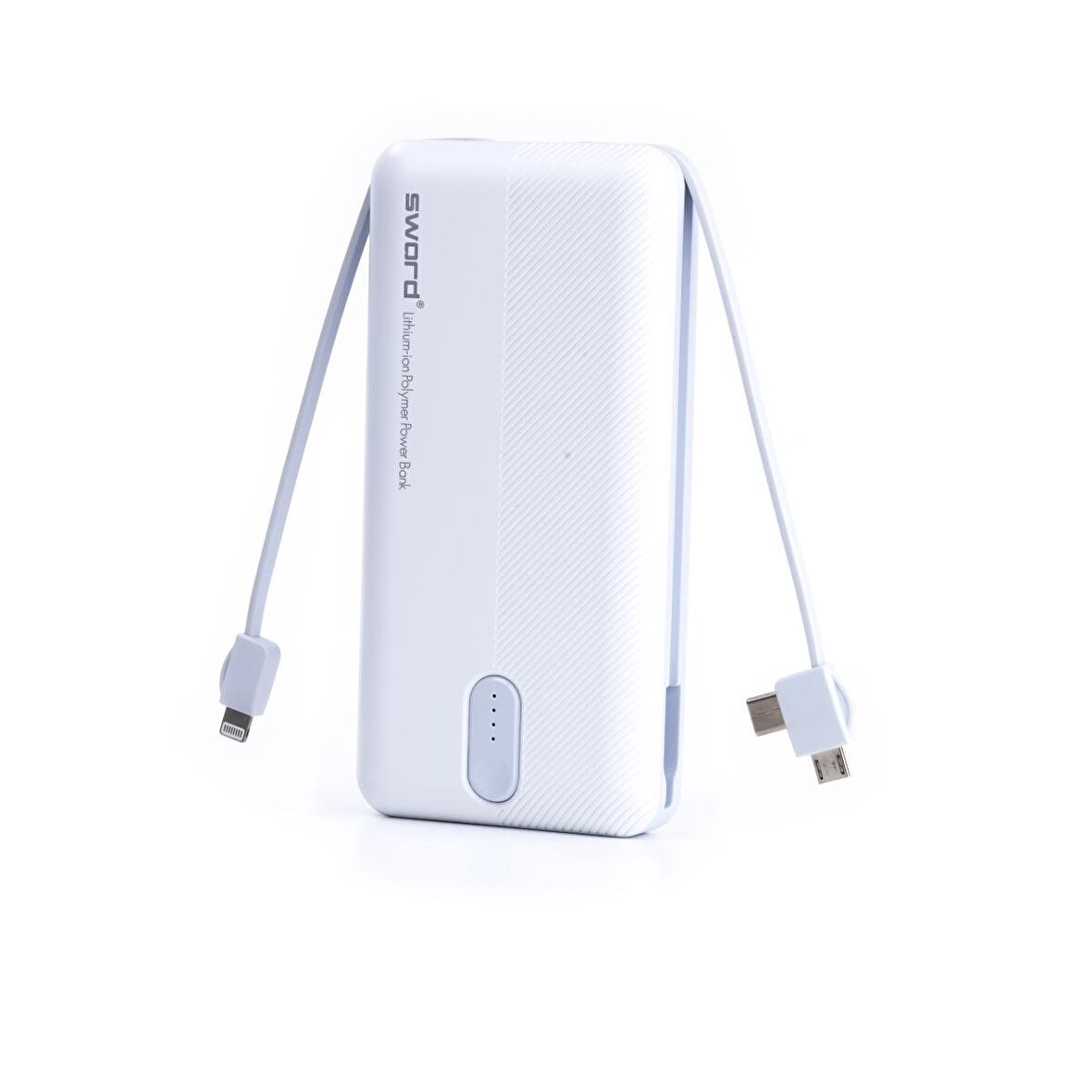 SWORD 10000 mah Kendinden Kablolu Powerbank (micro/type-c/iphone) White & Gray