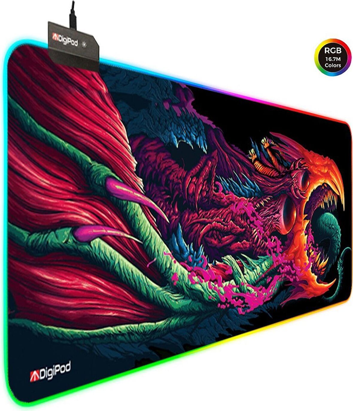 Digipod RGB Gaming Mousepad Oyuncu Mouse pad 90X40 XXL Büyük Oyuncu Mouse Pad Kaymaz Taban 4mm