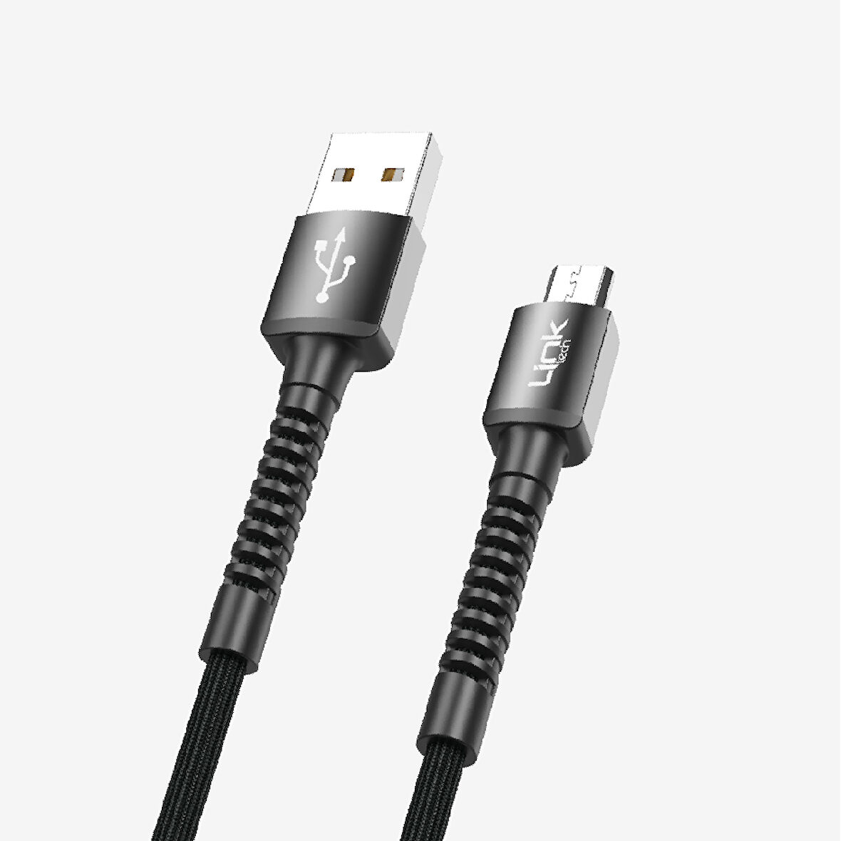 K551 Güvenli ve Hızlı 1m Örgülü Metal Kafa Mikro USB Şarj Kablosu