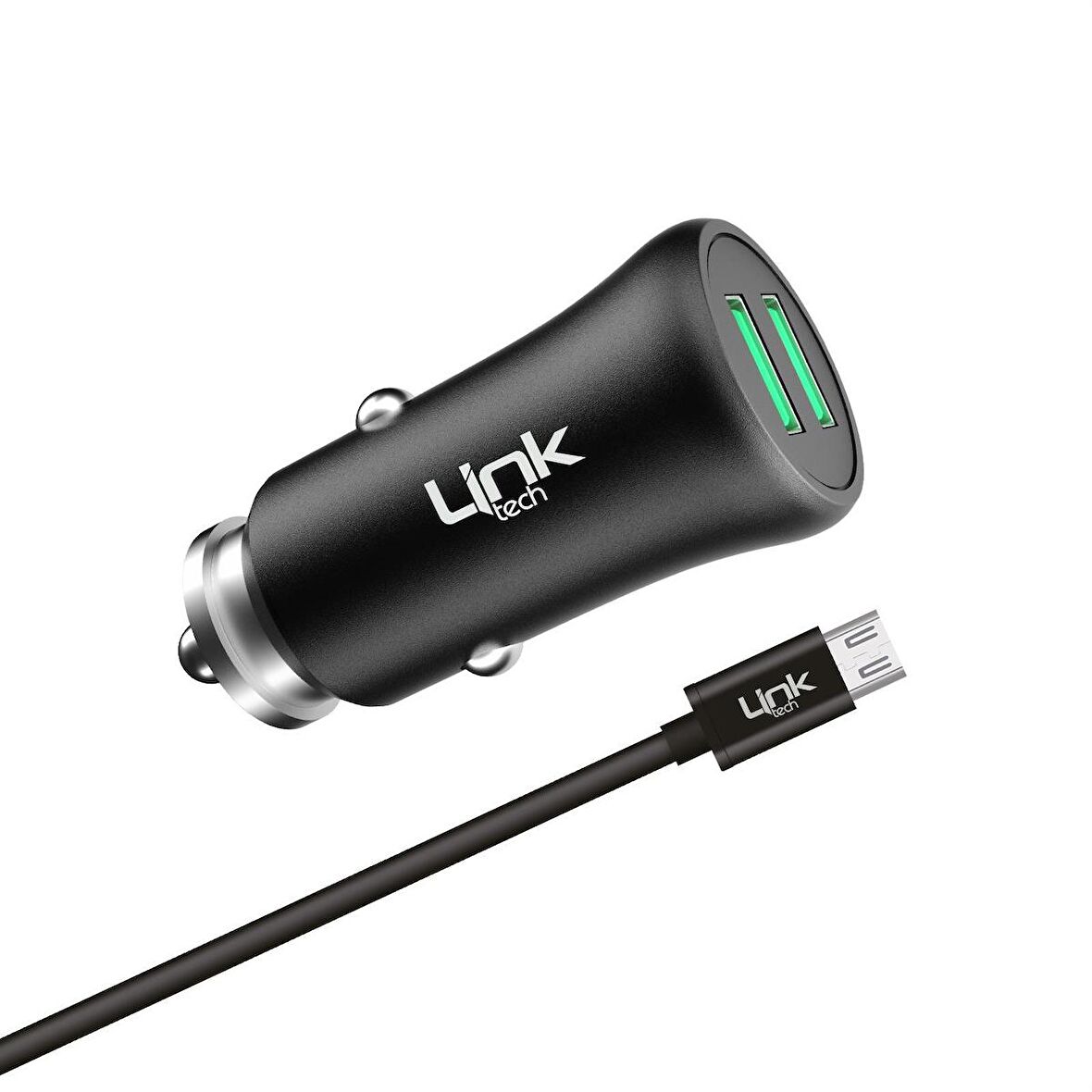 LinkTech M581 12W 2.4A Metal Araç Şarj Aleti ve Micro USB Kablo Set