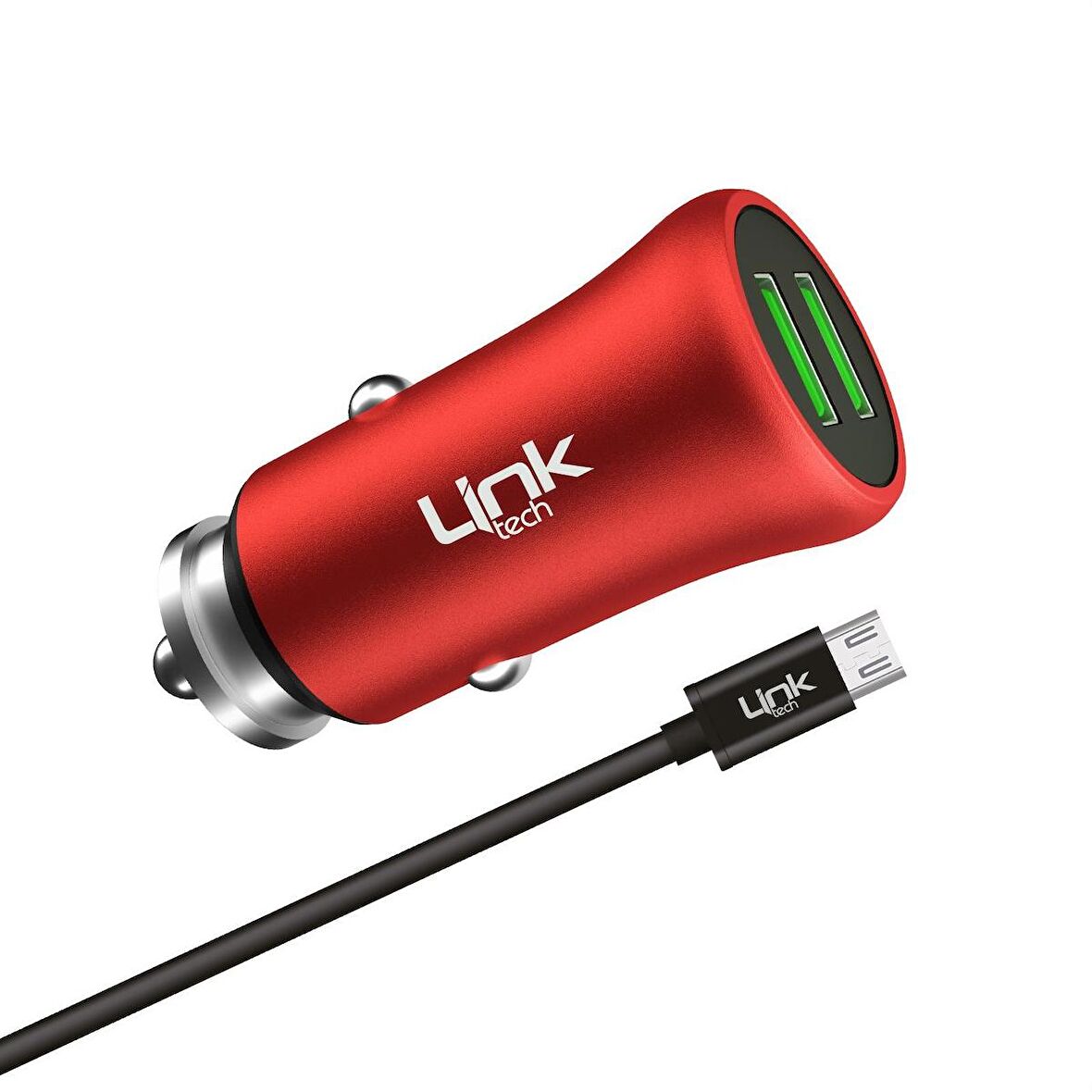 LinkTech M581 12W 2.4A Metal Araç Şarj Aleti ve Micro USB Kablo Set