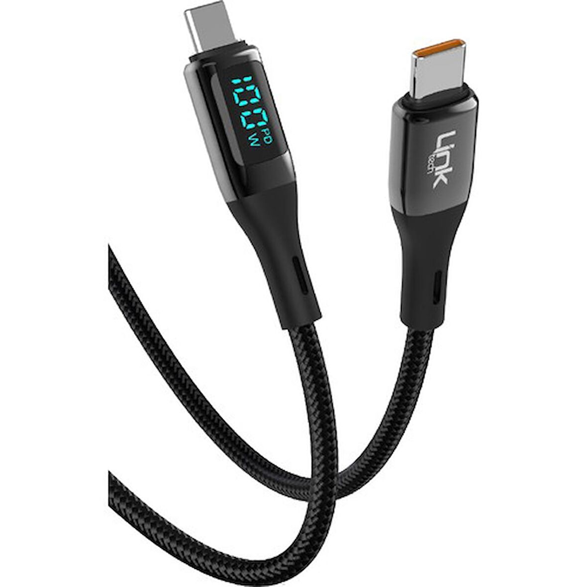 LİNKTECH K680 Safe Dijital Göstergeli Usb-C/type-C 100W Şarj Kablosu