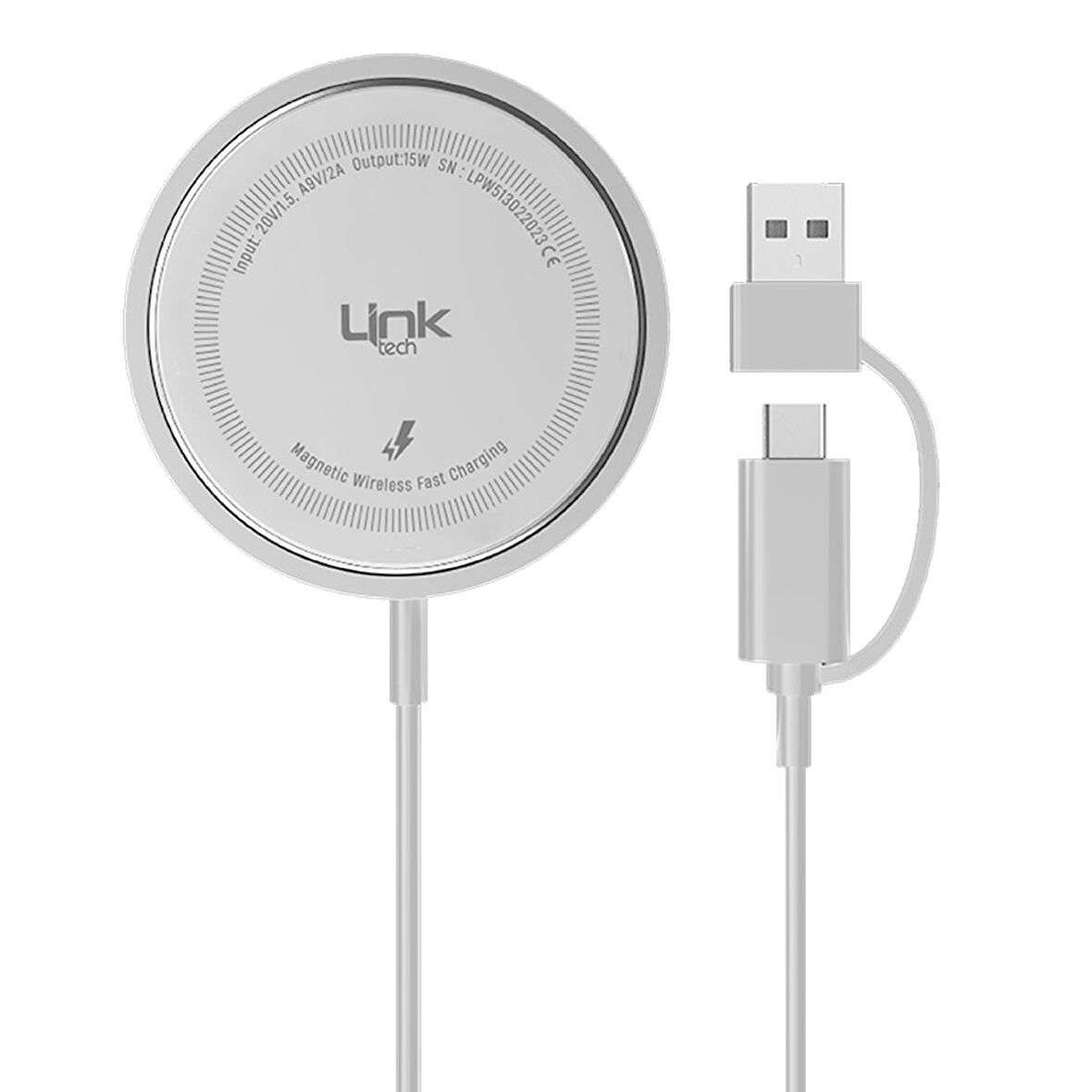 LinkTech W513 15W Hızlı Şarj Destekli Kablosuz Şarj Cihazı Charger Pad