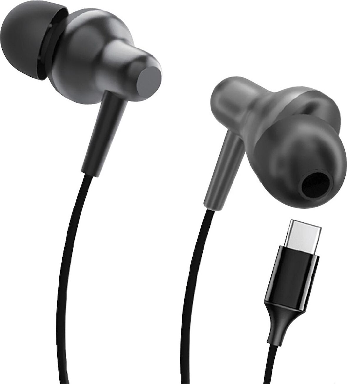 LİNKTECH H676 Premium Metal Süper Bas Silikonlu Kulak İçi Type-C Kablolu Kulaklık