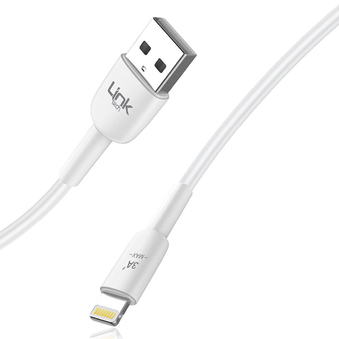 LinkTech K606 USB - iPh Lightning 3A 2mt Şarj Kablosu Beyaz