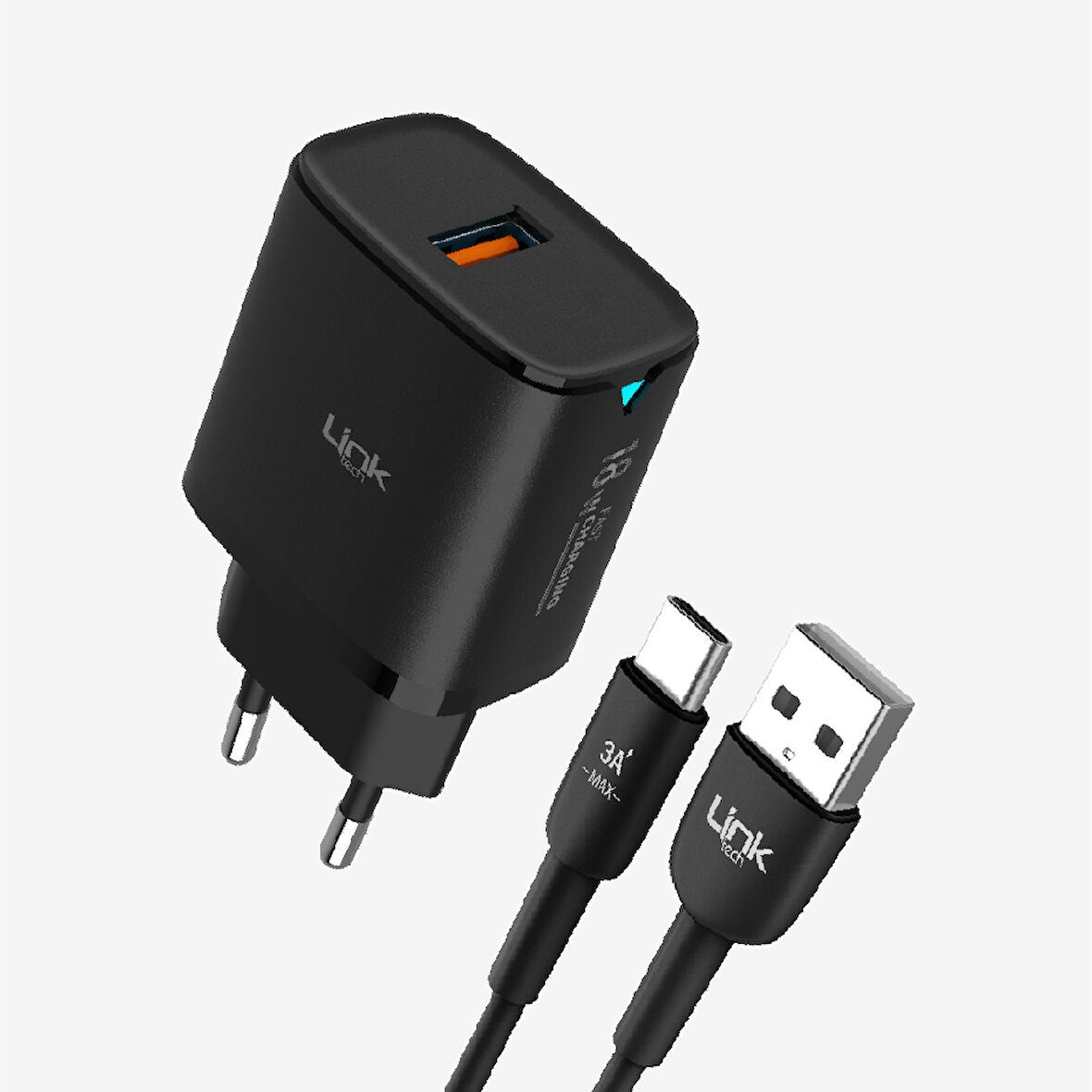 C303 GÜÇLÜ 18W USB-A TİP-C KABLOLU HIZLI ŞARJ ADAPTÖRÜ