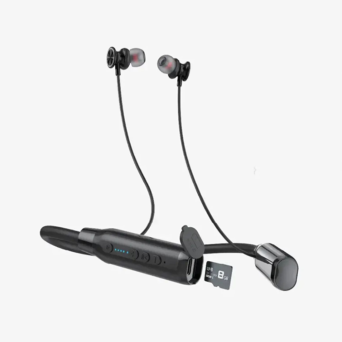 H987 SD Kart Çift Cihaz Bağlantılı Boyun Asklı Bluetooth Kulaklık - 70 Saat