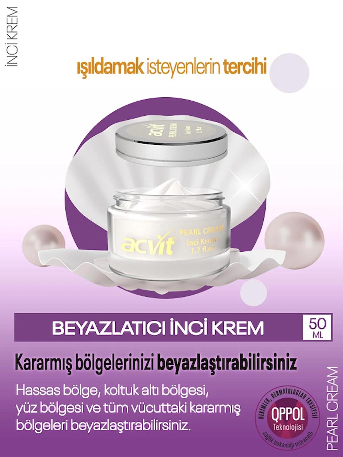 Acvit Beyazlatıcı İnci Krem - 50 ml