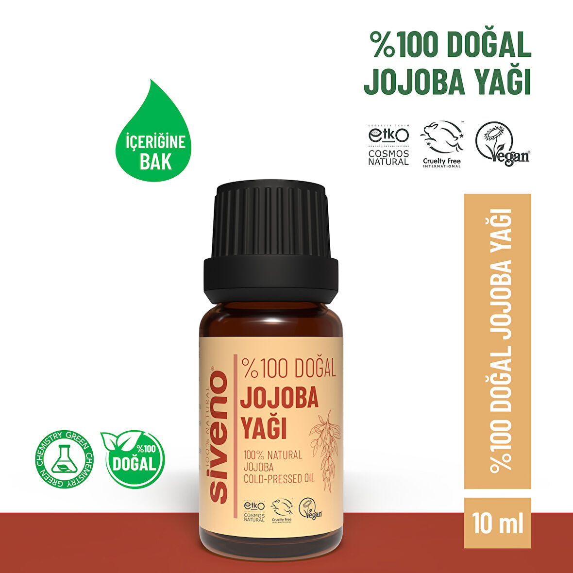 Siveno %100 Doğal Jojoba Yağı Soğuk Sıkım 10ml