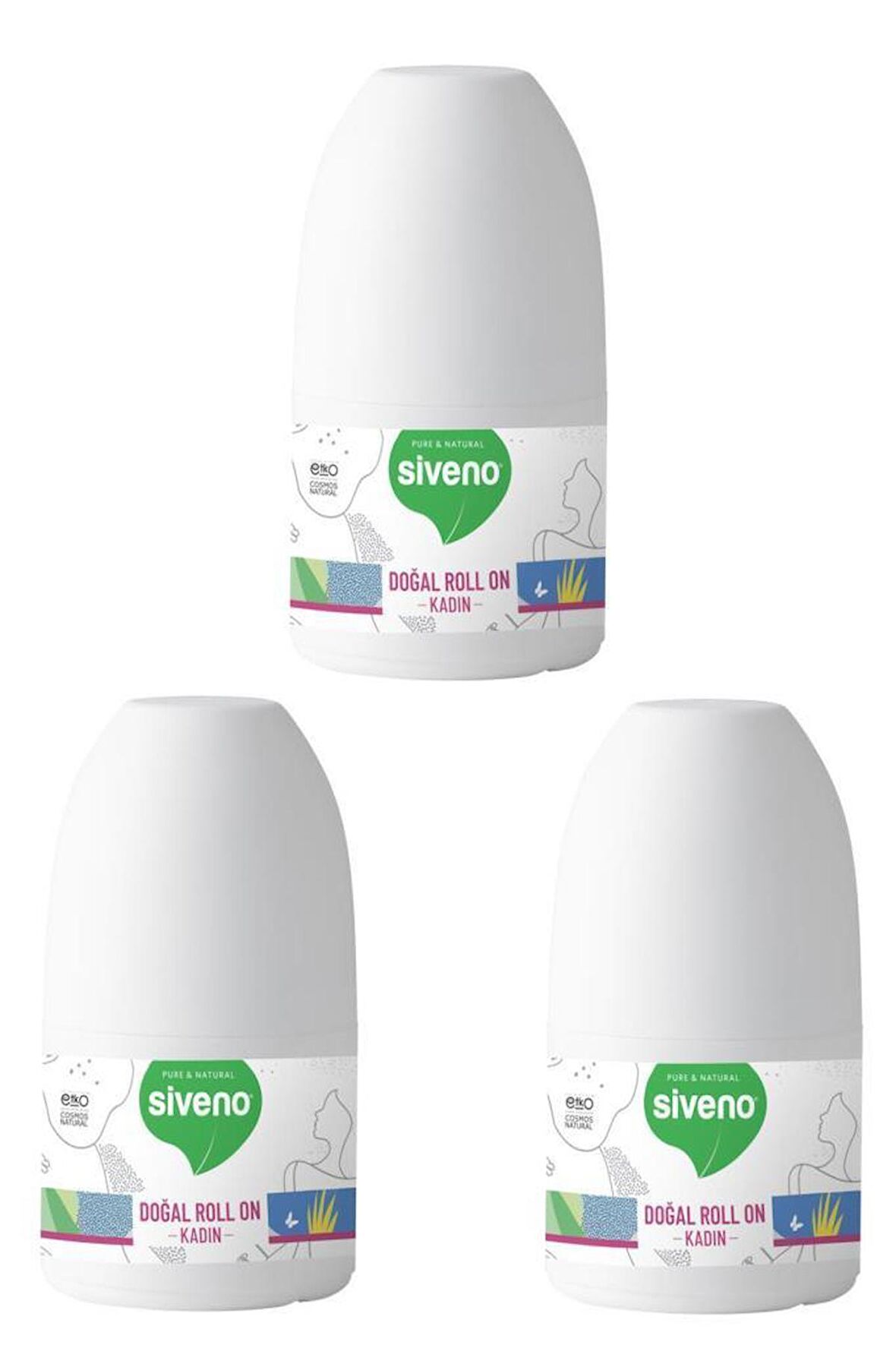 Siveno %100 Doğal 3 'lü Kadın Roll-On Seti 50 ml