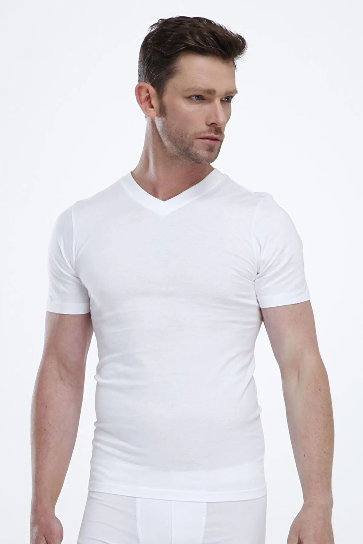 Beyaz 2 ' Li Paket 005 Erkek V Yaka Süprem Fanila