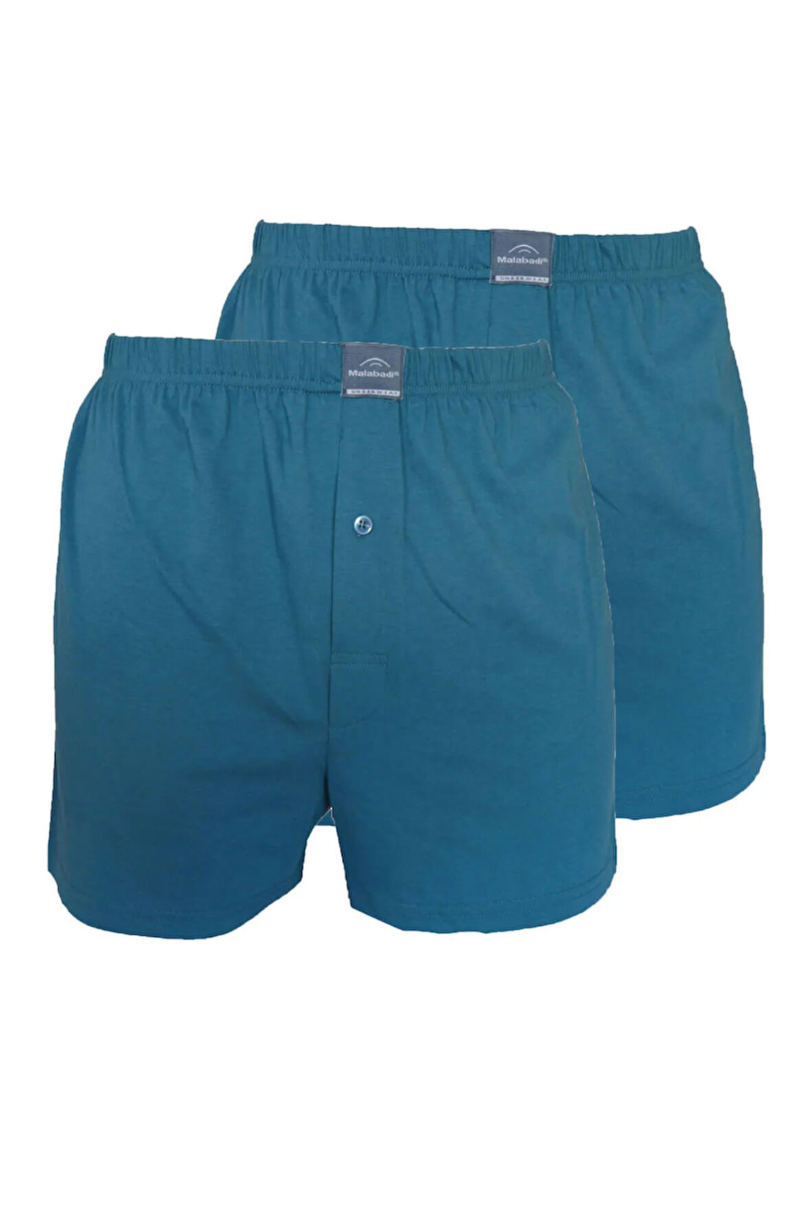 Erkek Mavi 2 Li Paket Geniş Kalıp %100 Pamuk Boxer 024