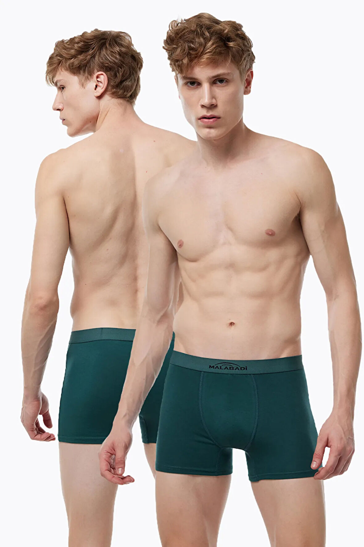 Erkek Gri 2 Li Pamuk Elastan Boxer 075
