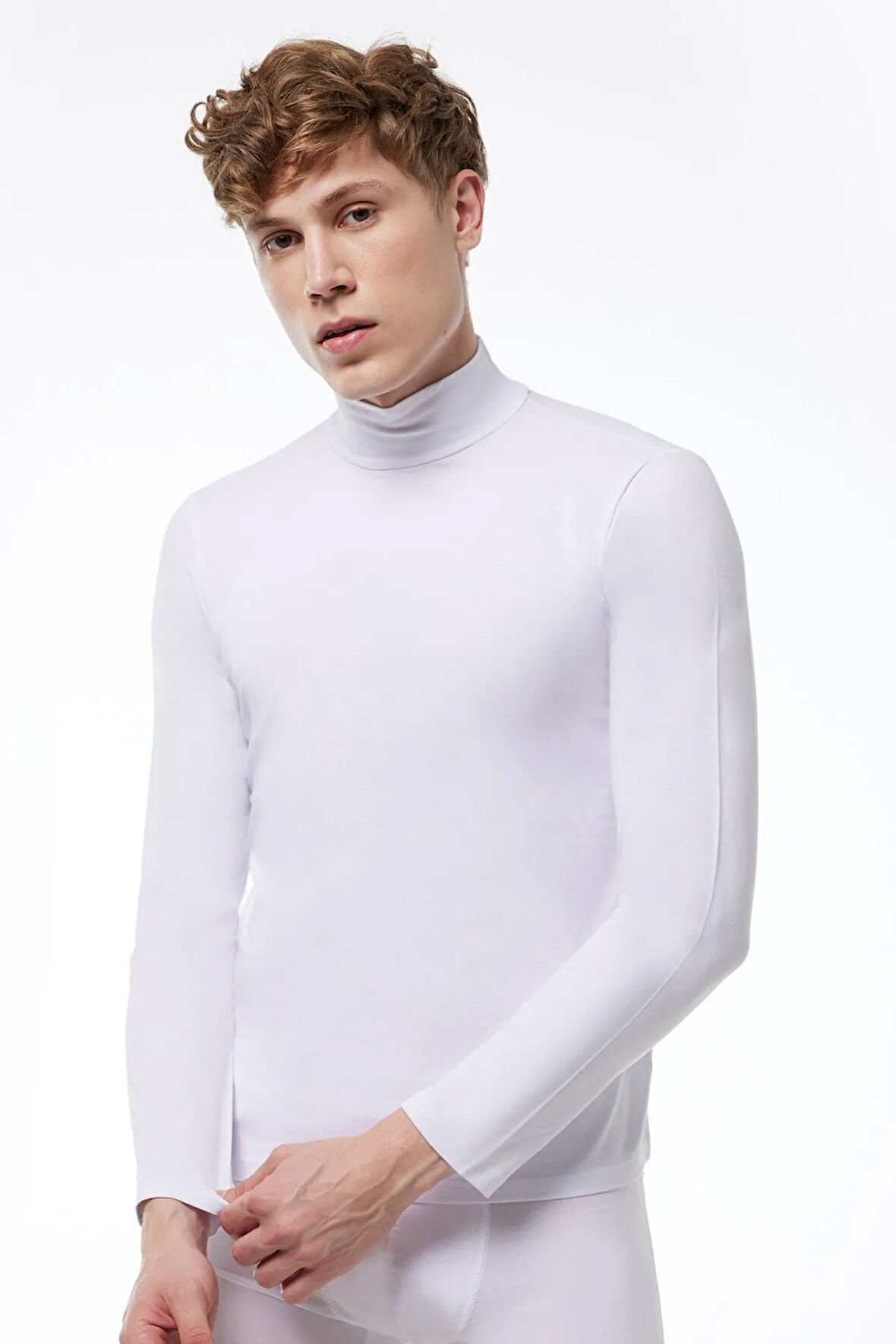 Erkek Siyah Yarım Balıkçı Yaka Uzun Kol Likralı Modal Body 086