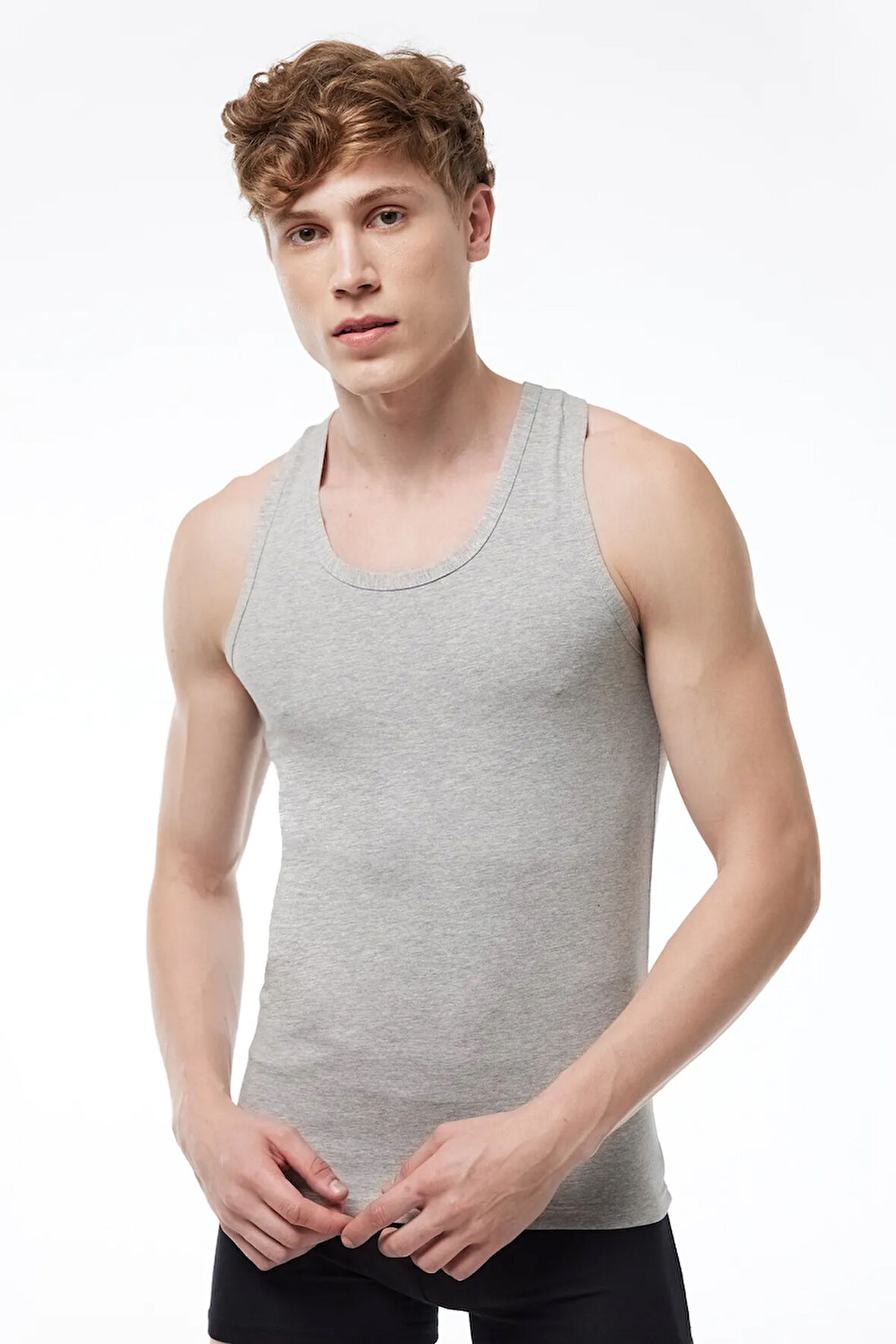 Erkek Beyaz 2 Li Paket Pamuk Elastan Rambo Sporcu Atleti 094