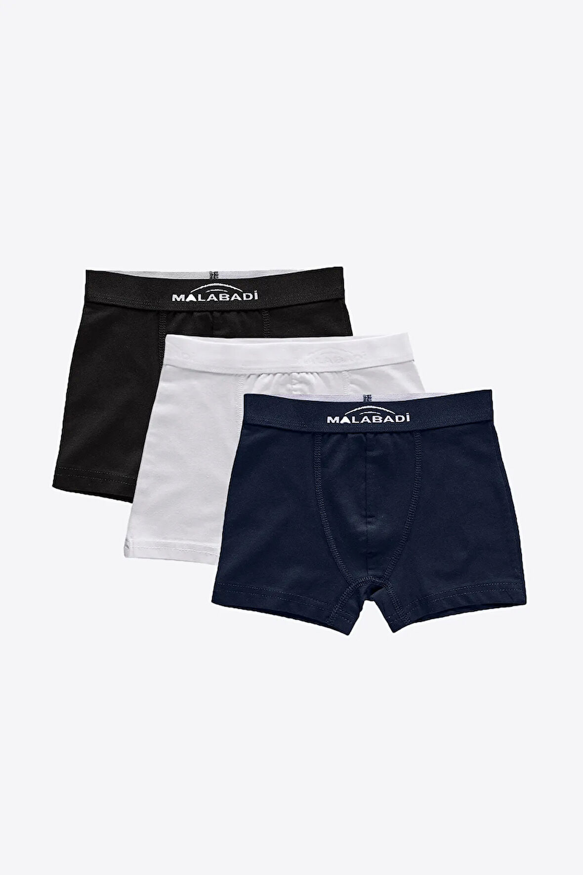 Erkek Çocuk Beyaz 3 Lü Paket Pamuk Elastan Boxer 208