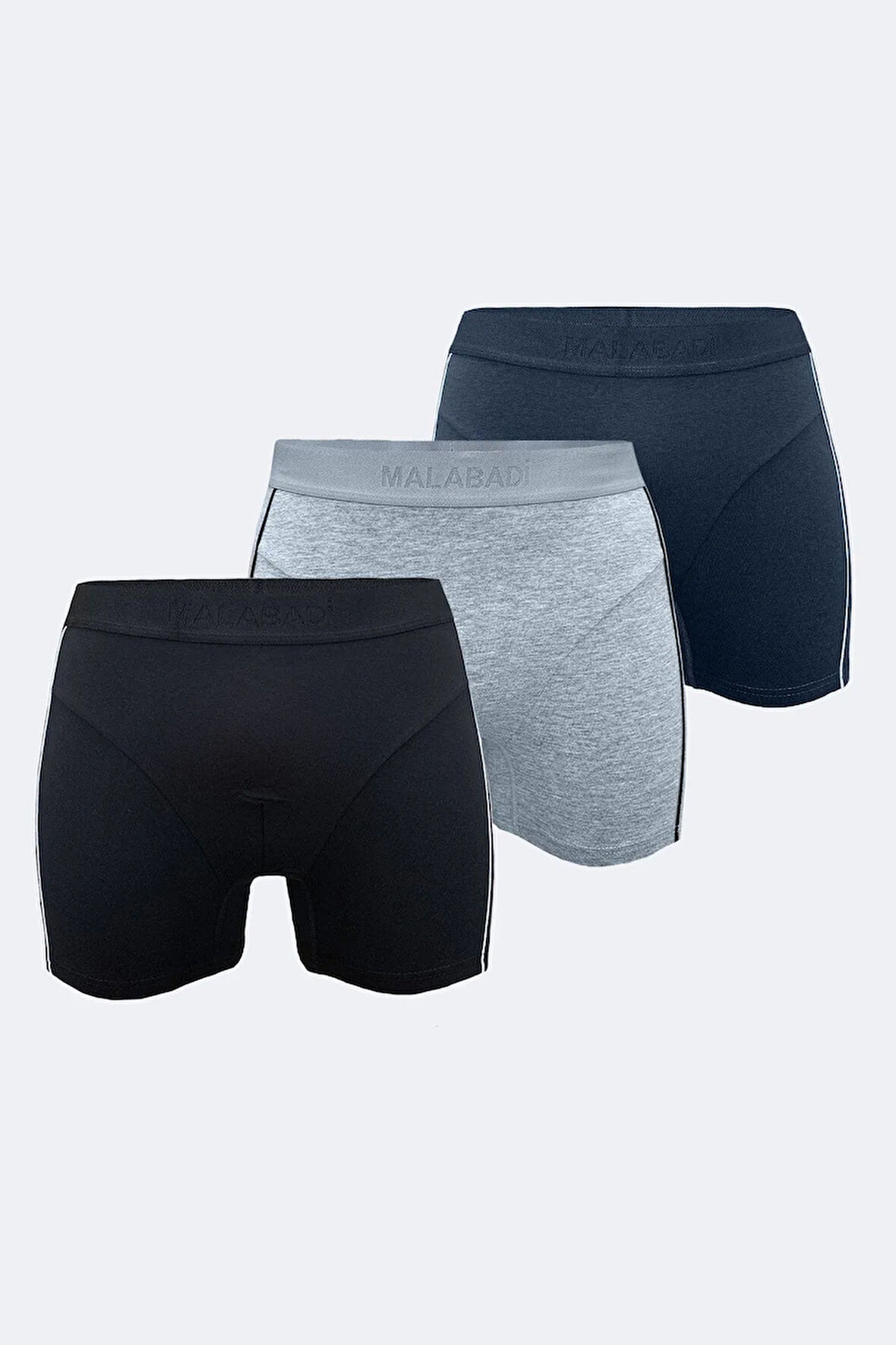 Erkek Beyaz 3 Lü Paket Biyeli Modal Boxer 3mb17