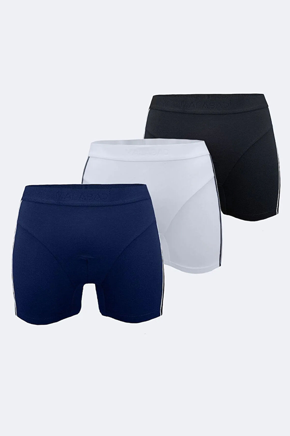 Erkek Beyaz 3 Lü Paket Biyeli Modal Boxer 3mb17