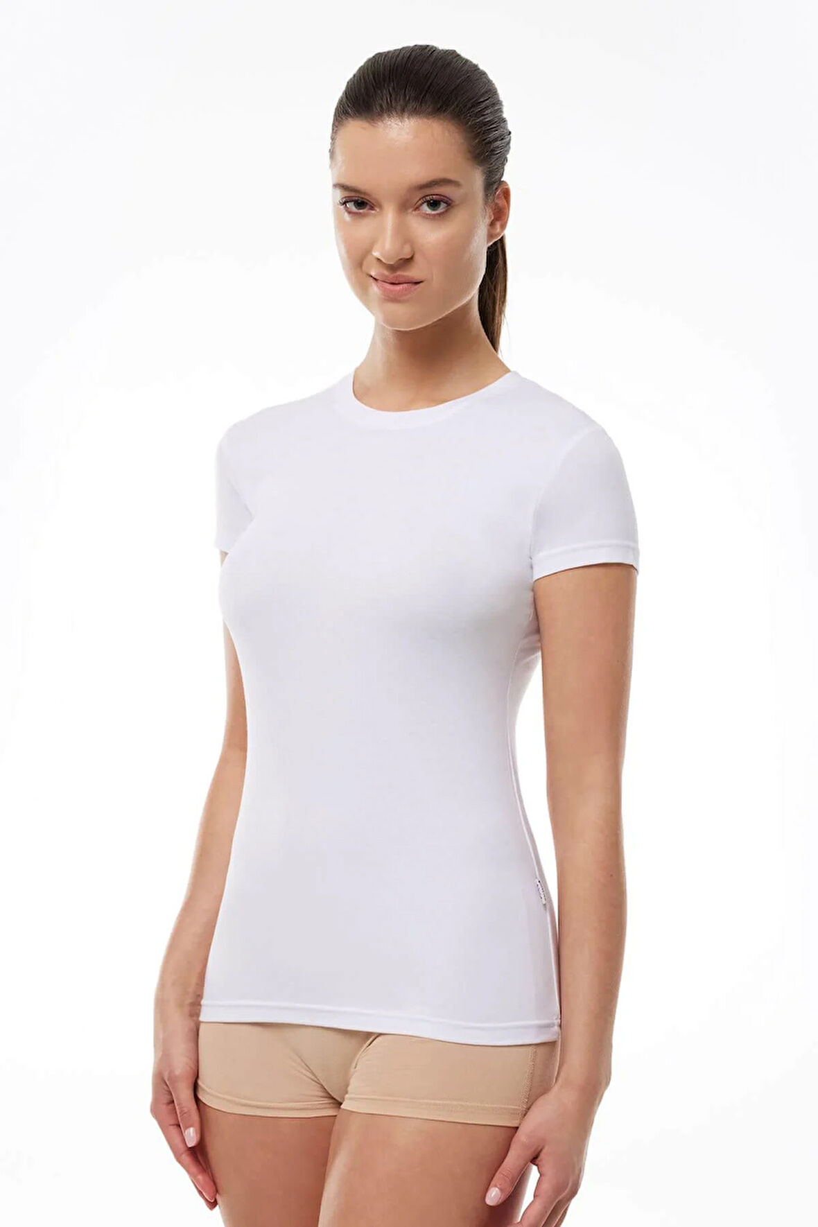 Malabadi 191 Kadın Modal Kısa Kol USA ( Bisiklet ) Yaka T-shirt & Body
