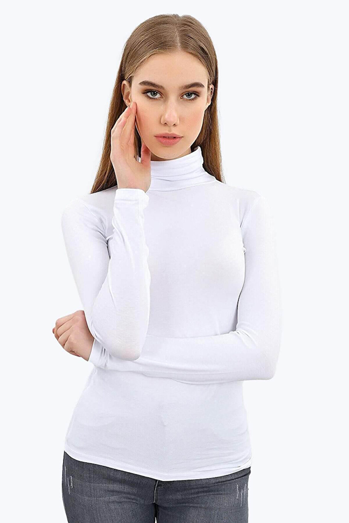 Malabadi 194 Kadın Tam Balıkçı Yaka Uzun Kol Likralı Modal Body