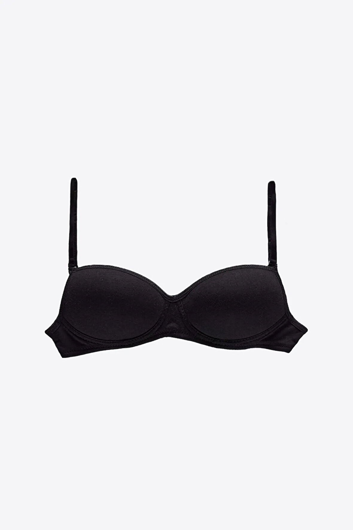 Kız Çocuk Siyah Kaplı Balensiz Pamuklu Straplez Alıştırma Sütyeni 821