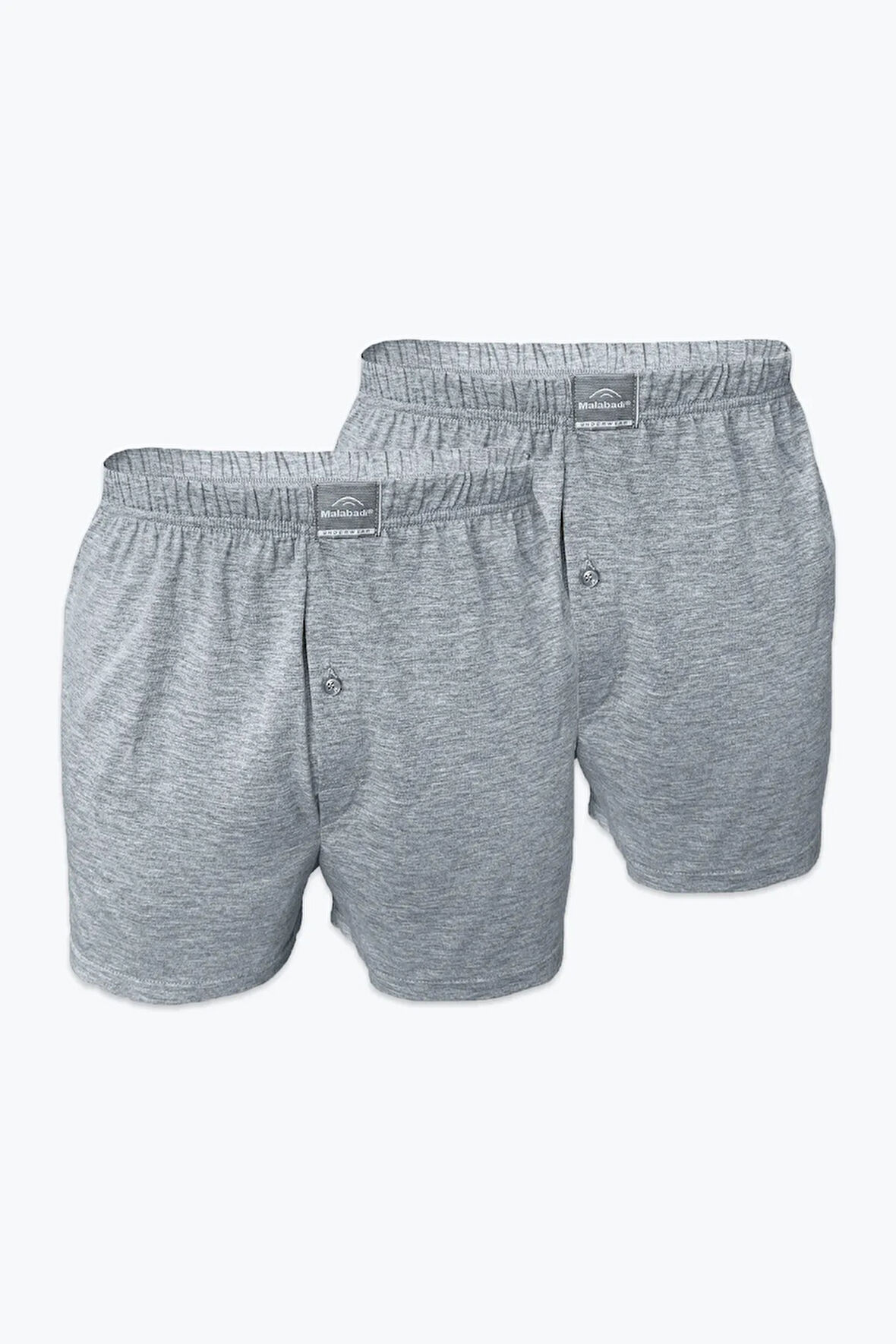 Erkek Gri 2 Li Paket Geniş Kalıp Büyük Beden Boxer %100 Pamuk Battal Boy 90024 4xl/5xl/6xl/7xl