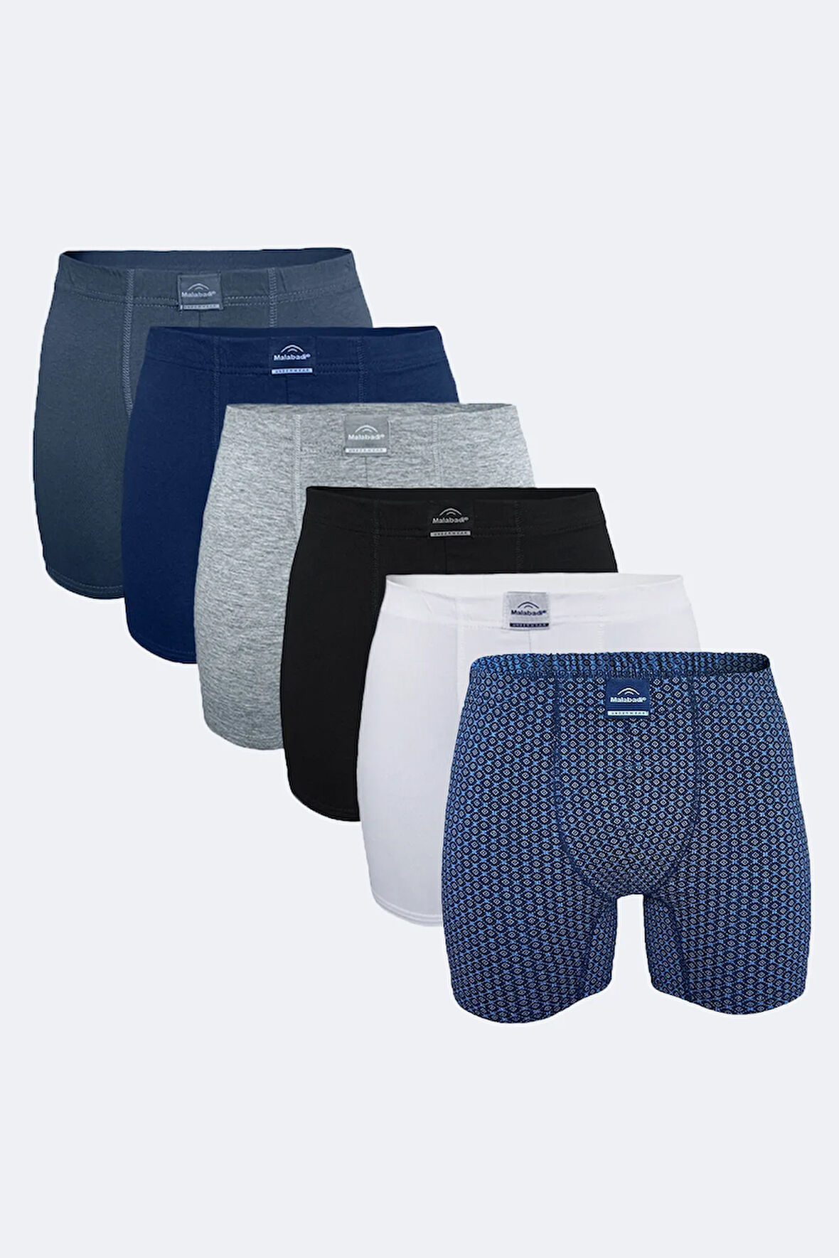 Erkek Desenli 6 lı Pamuk Elastan Uzun Boxer 073