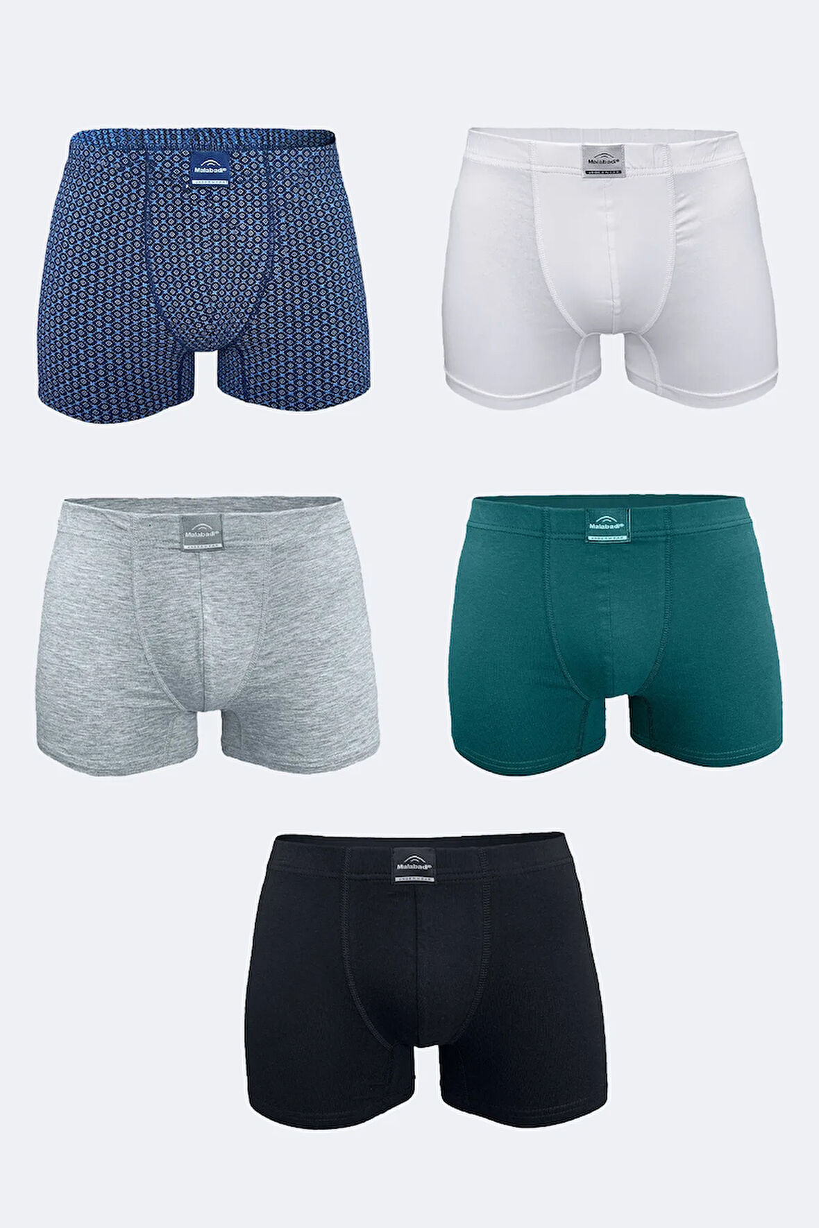 Erkek Desenli 5 li Pamuk Elastan Boxer 5M074