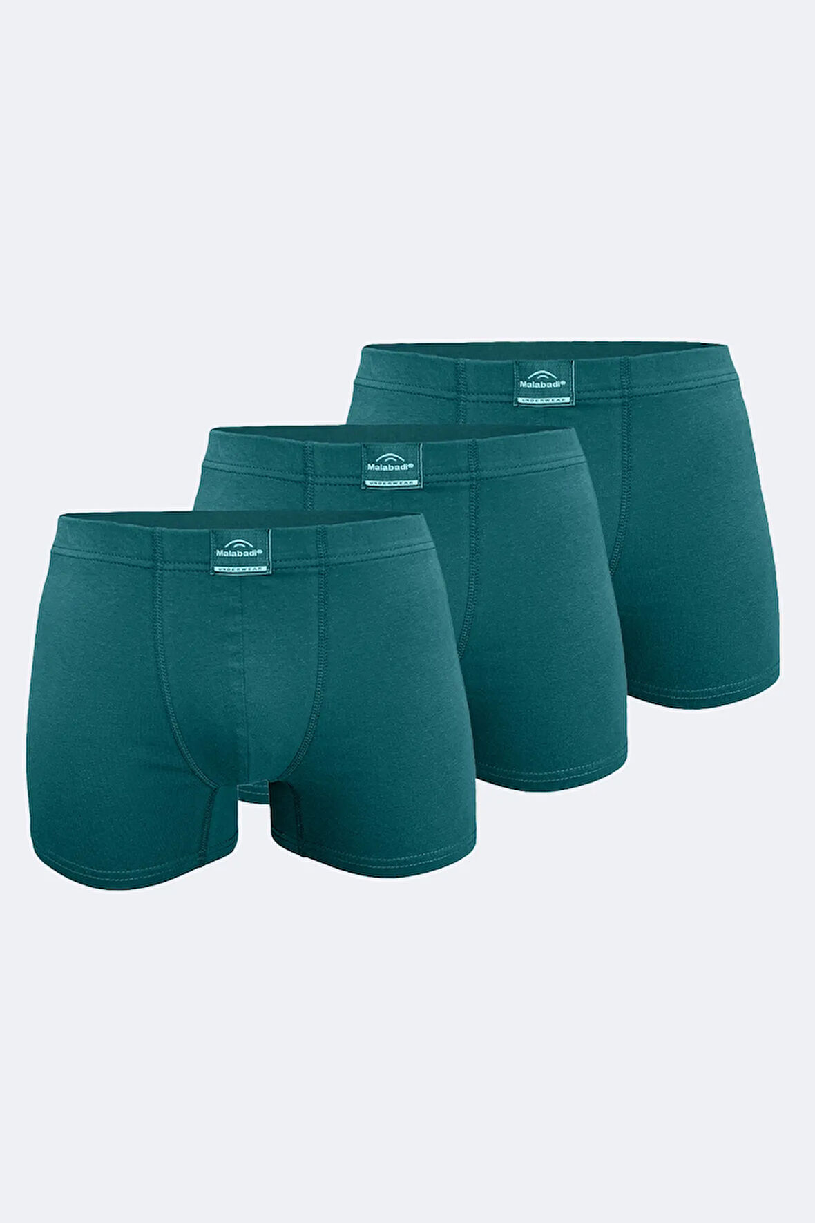 Erkek Desenli Beyaz Lacivert 3 lü Pamuk Elastan Boxer 3M074