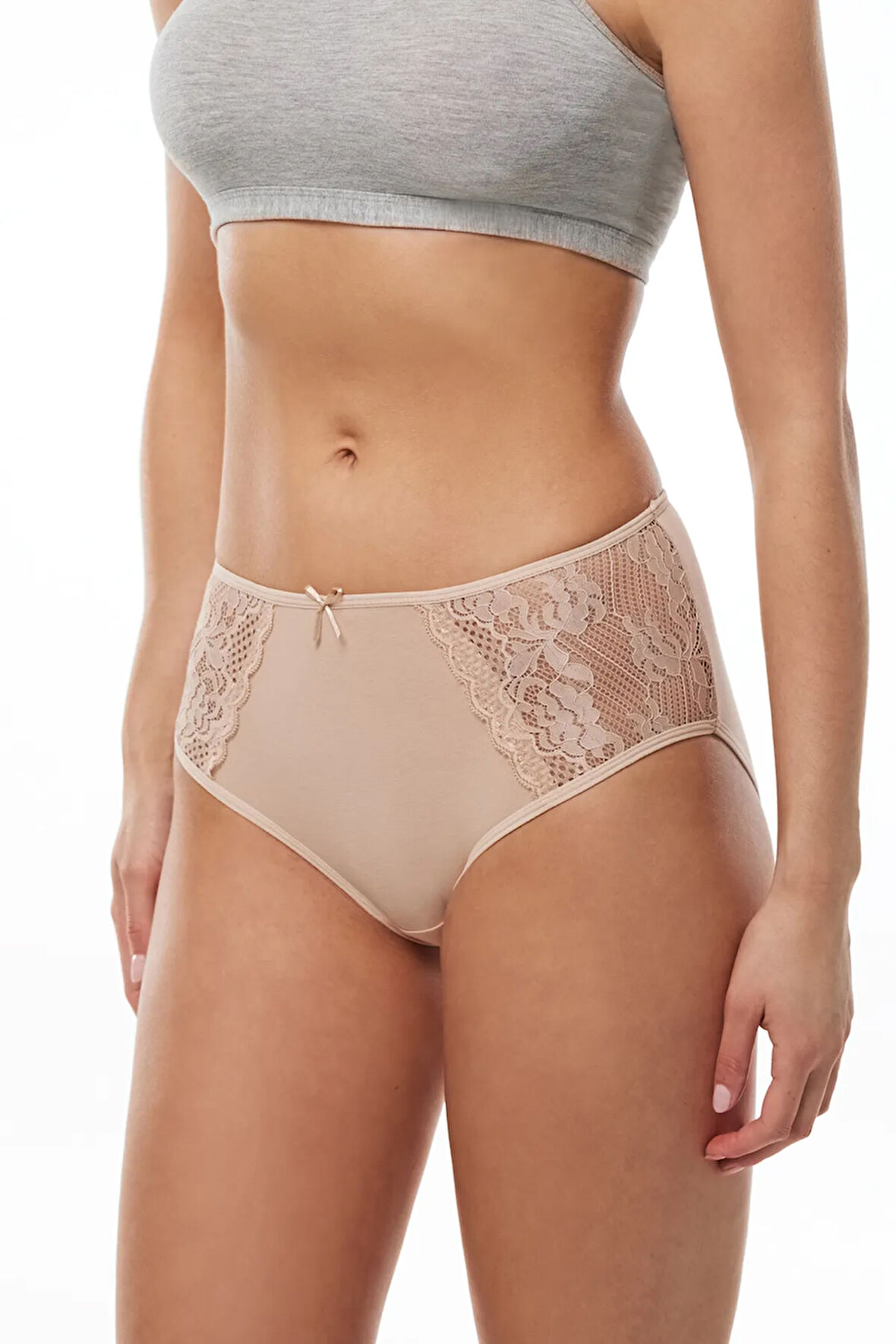 Kadın Siyah 3 Lü Paket Pamuk Elastan Dantelli Yüksek Bel Slip Külot 150