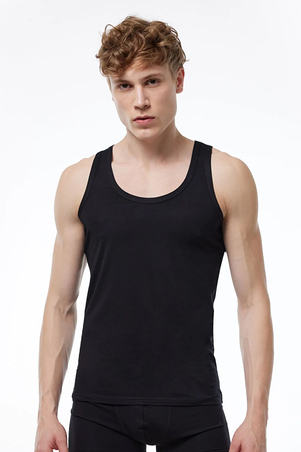 Erkek Siyah Üst Seviye Micro Modal Atlet 910