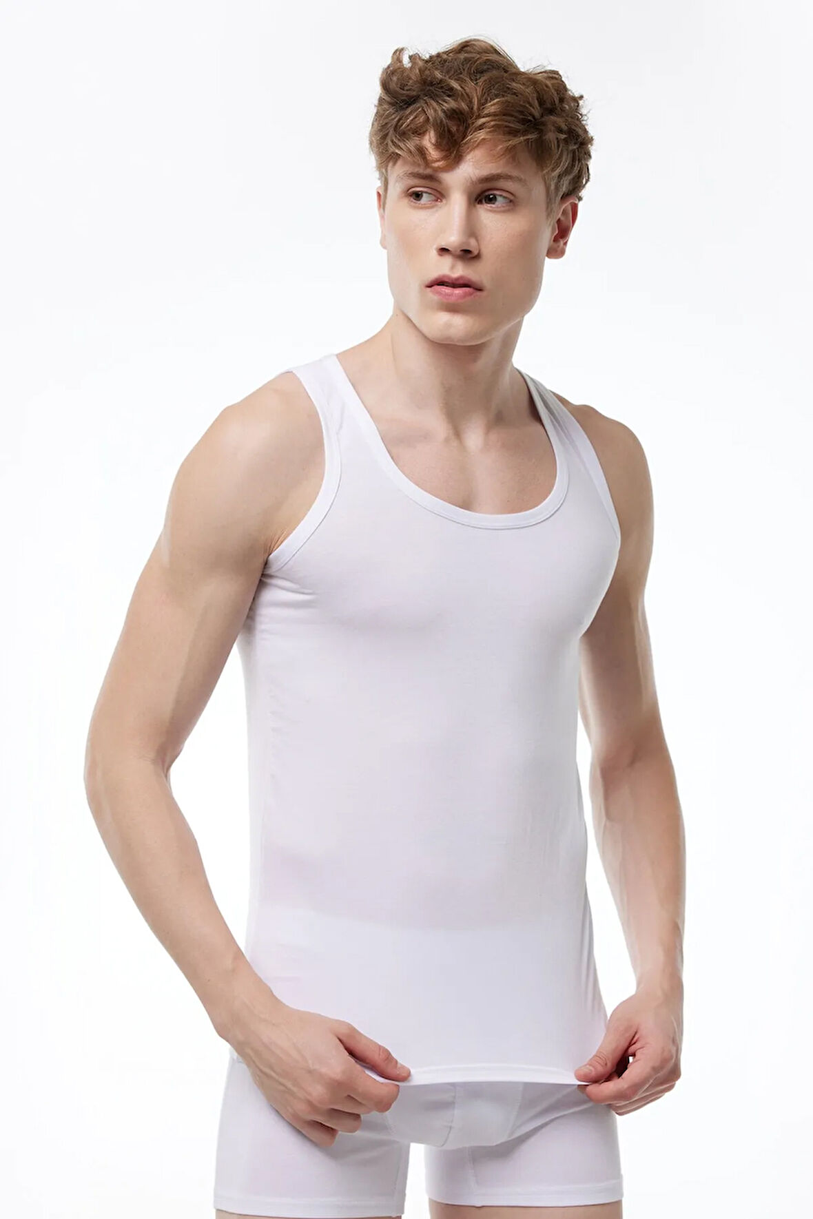 Erkek Siyah Üst Seviye Micro Modal Atlet 910