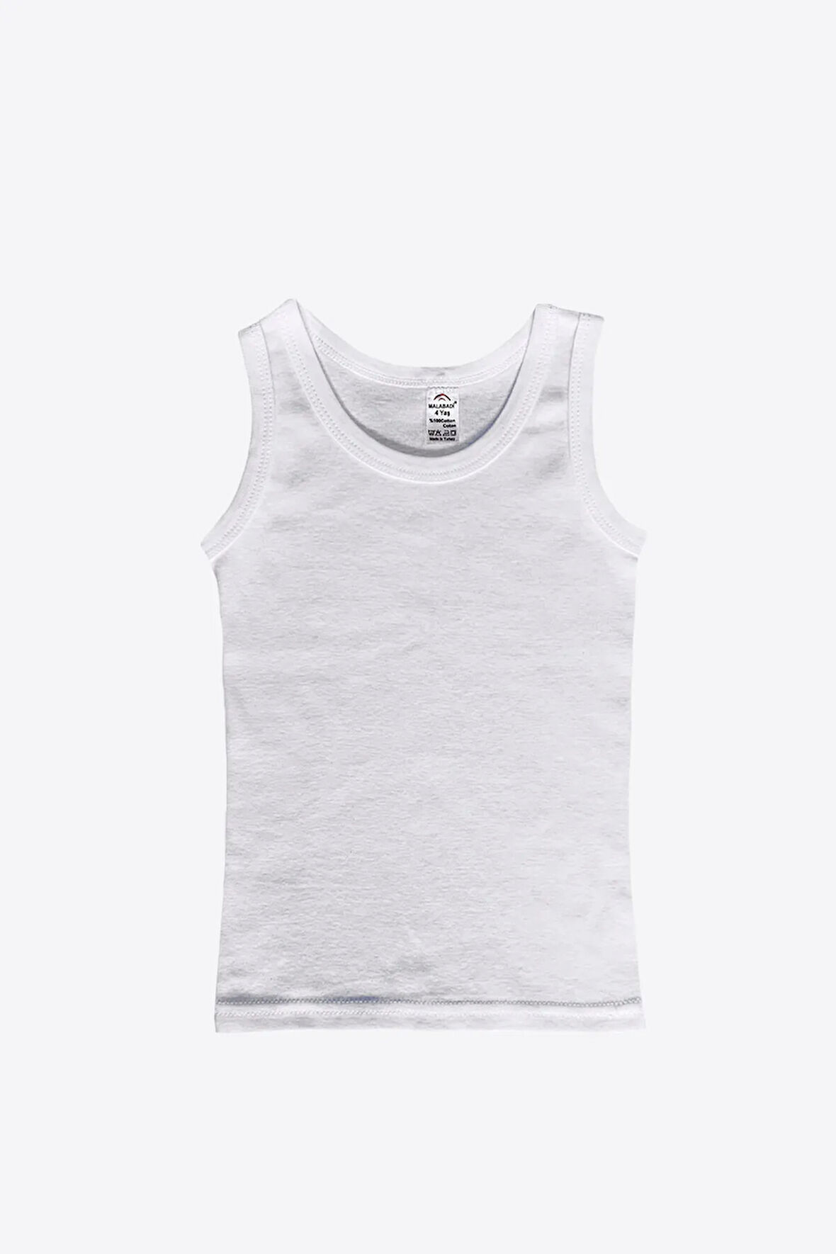 Erkek Çocuk Beyaz 6 Lı Paket %100 Pamuk Ribana Atlet 201-e