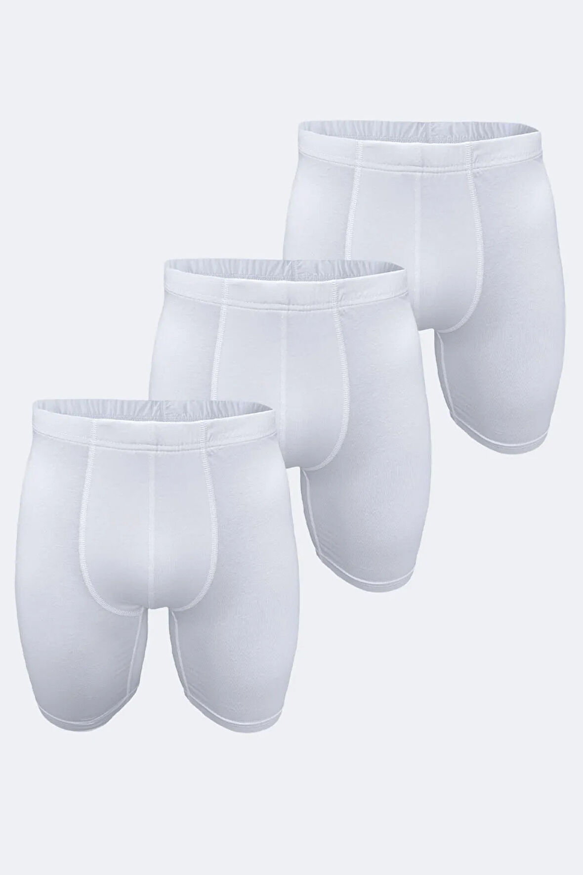 Erkek Gri Beyaz Siyah 3 Lü Paket Uzun Paçalı Modal Boxer 3m018