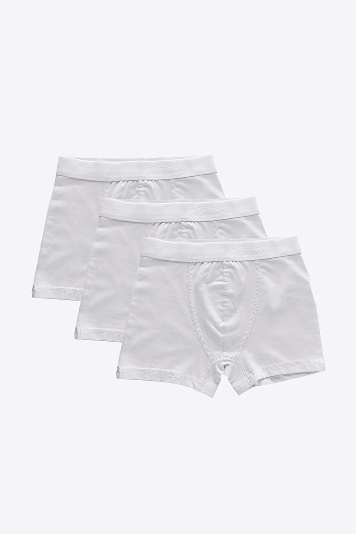 Erkek Çocuk Beyaz 3 Lü Paket Pamuk Elastan Boxer 208